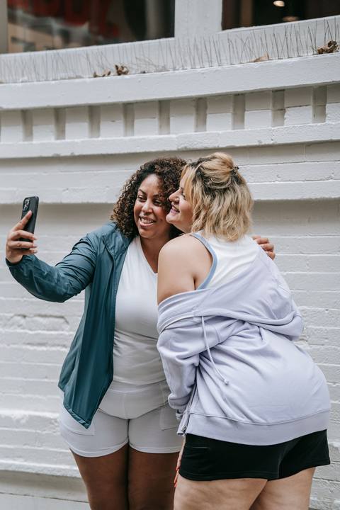 Two friends taking a selfie